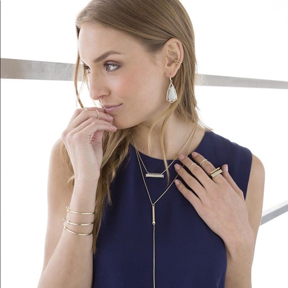 NWT Kendra Scott 14k gold drusy pendant & earrings - Picture 5 of 6